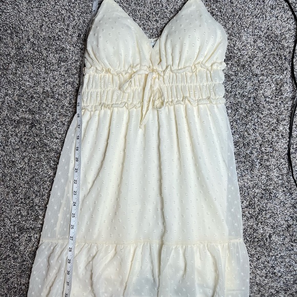 Almost Famous Pretty Cream Mini Dress Adjustable Straps Large - Picture 10 of 11